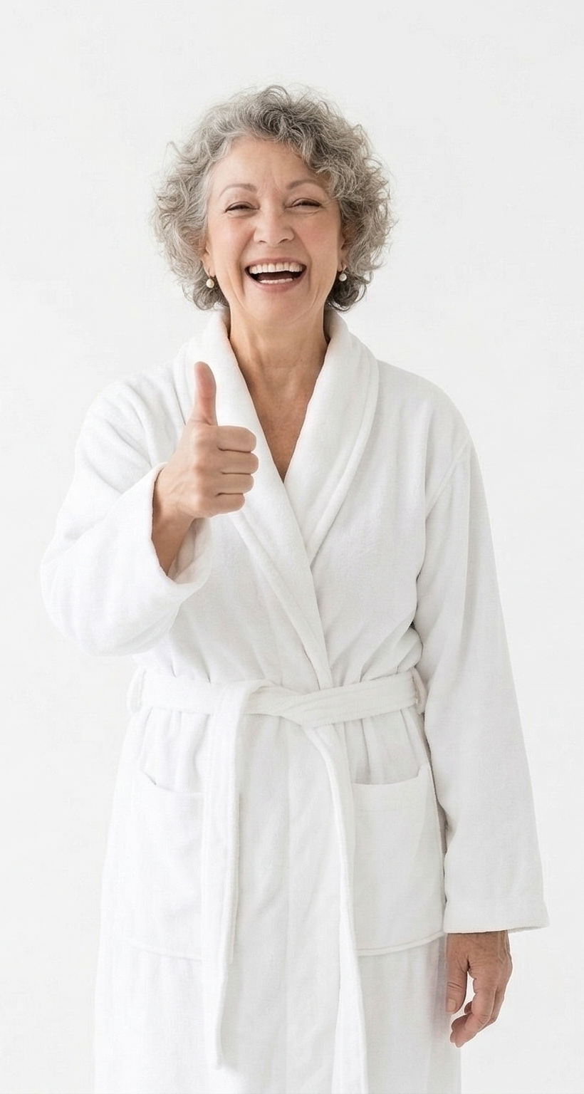 Satisfied customer giving thumbs up