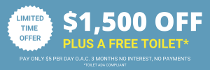 Limited time offer $1500 off + a free toilet