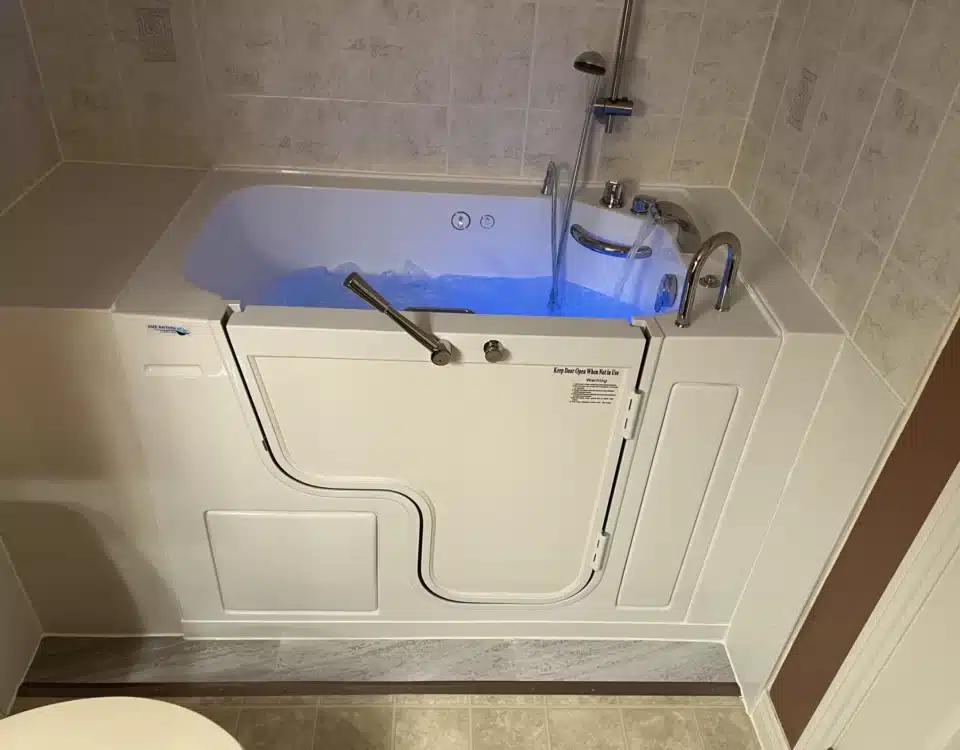 Professionally installed walk in tub